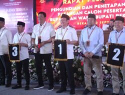 KPUD Kabupaten Bekasi Gelar Pengundian dan Penetapan Nomer Urut Paslon Bupati 2024