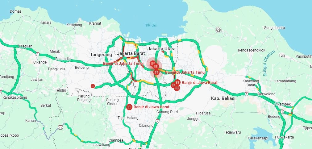 Google Maps Bisa Pantau Banjir di Jakarta & Bekasi, Begini Cara Ceknya!