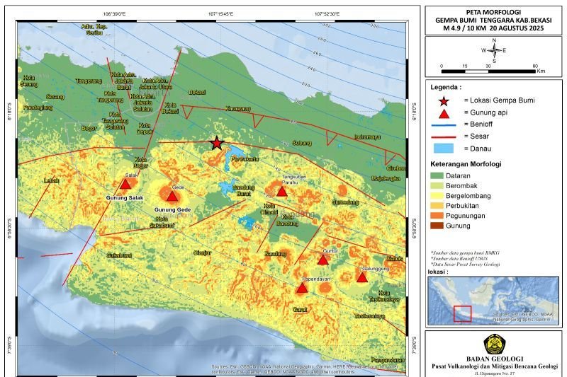 Gempa Bekasi M4,7 Dipicu Segmen Citarum, Bukan Sesar Baribis