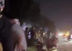 Truk trailer terlibat kecelakaan di Jalan Raya Cikarang–Cibarusah.