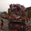 Antrean truk sampah di TPA Burangkeng akibat terhentinya operasional alat berat karena krisis BBM.