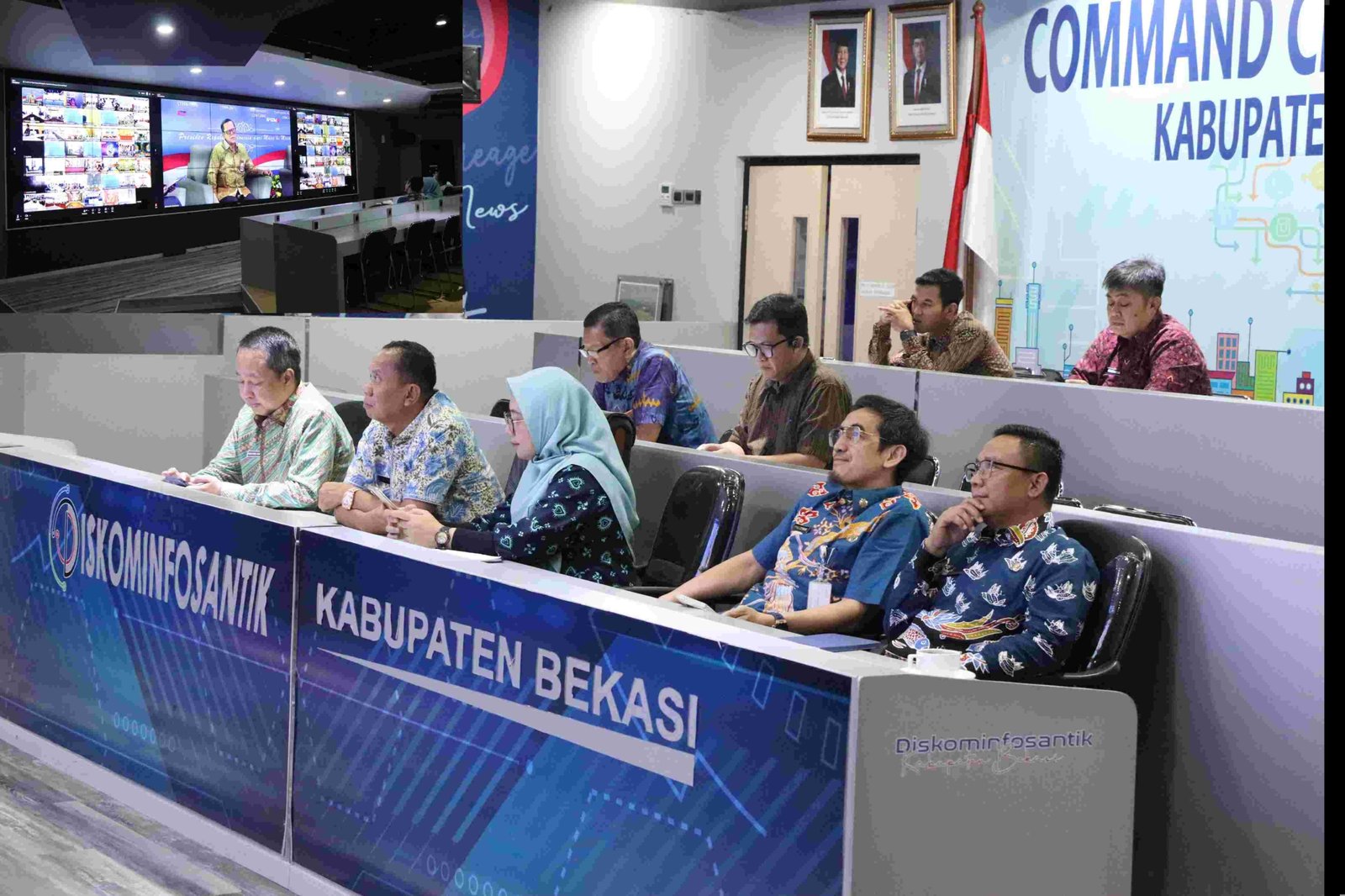 Pemkab Bekasi mengikuti talkshow BPSDM Kemendagri secara virtual di Command Center Diskominfosantik, membahas pentingnya kepemimpinan berintegritas dalam pemerintahan.