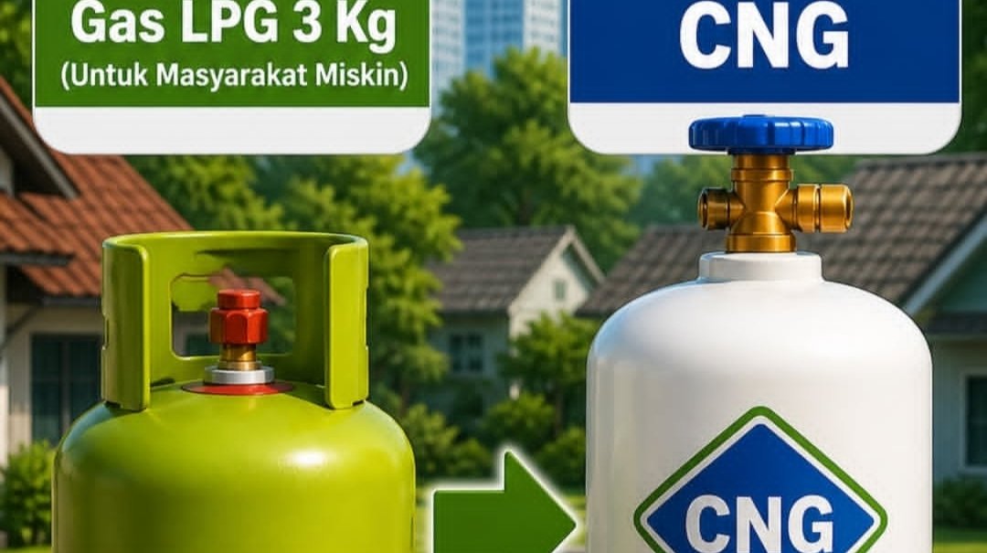 Pemerintah mulai menyiapkan penggunaan Compressed Natural Gas sebagai pengganti LPG 3 kg untuk rumah tangga melalui transisi energi bertahap mulai 2026 (folk Kalbar).