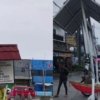 Tugu Bambu Runcing Warung Bongkok di Desa Sukadanau, Cikarang Barat, kini berdiri miring setelah mengalami kerusakan akibat ditabrak kendaraan beberapa waktu lalu. Warga berharap kawasan tersebut ditata ulang menjadi ikon sejarah Kabupaten Bekasi.