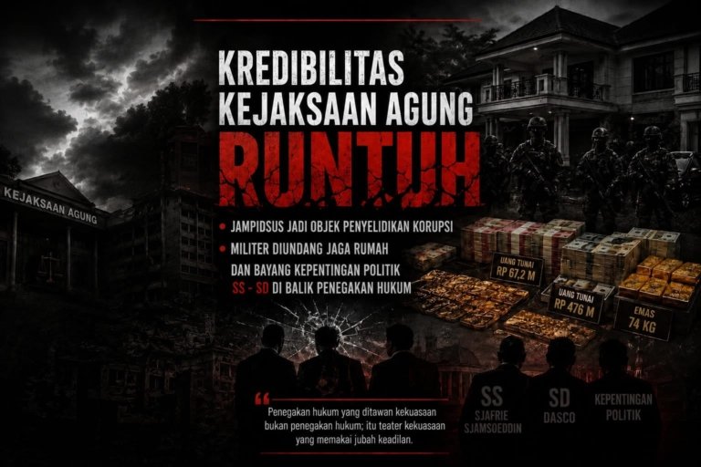 LBH AMPUH Indonesia merilis siaran pers pada Kamis (9/7/2026) yang mengkritisi kondisi penegakan hukum nasional serta menyampaikan enam rekomendasi kebijakan terkait dugaan penyelidikan terhadap Jampidsus Kejaksaan Agung.