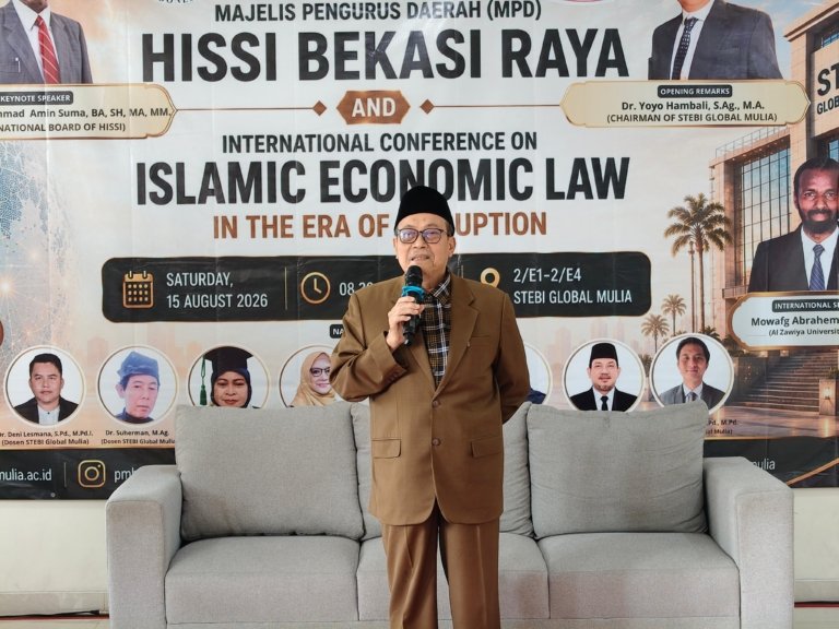 STEBI Global Mulia menggelar Inauguration MPD HISSI Bekasi Raya dan International Conference on Islamic Economic Law in the Era of Disruption, Sabtu (15/8/2026).