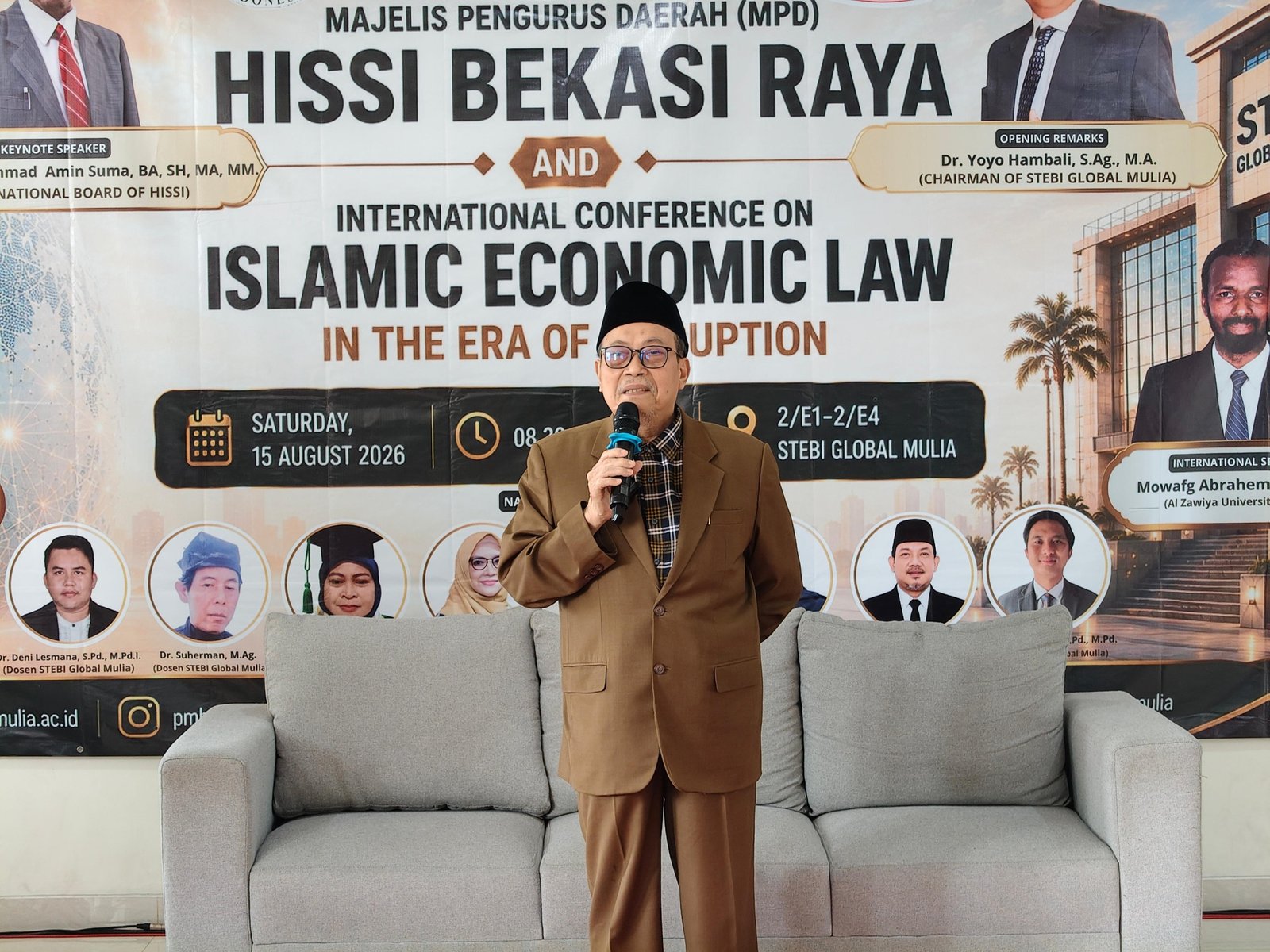 STEBI Global Mulia menggelar Inauguration MPD HISSI Bekasi Raya dan International Conference on Islamic Economic Law in the Era of Disruption, Sabtu (15/8/2026).