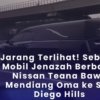 Mobil jenazah yang disebut berbasis Nissan Teana terlihat melintas di jalan menuju San Diego Hills dan menarik perhatian karena menggunakan model sedan.