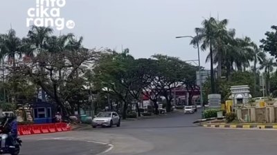 Kondisi terbaru Bundaran Patung Kuda Jababeka yang terlihat sudah rata pada Jumat (9/10/2026) dalam unggahan Instagram @sutar_boement.